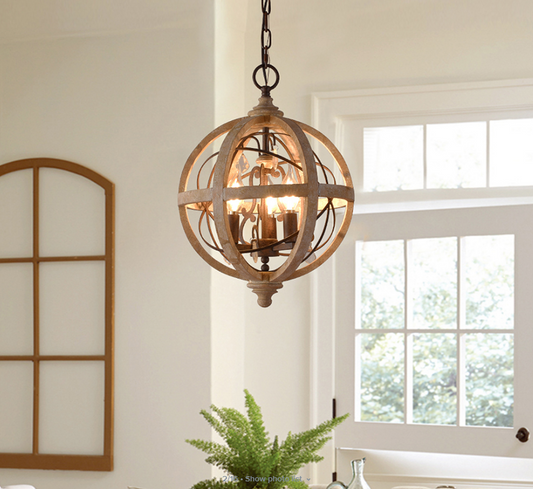 wood pendant light