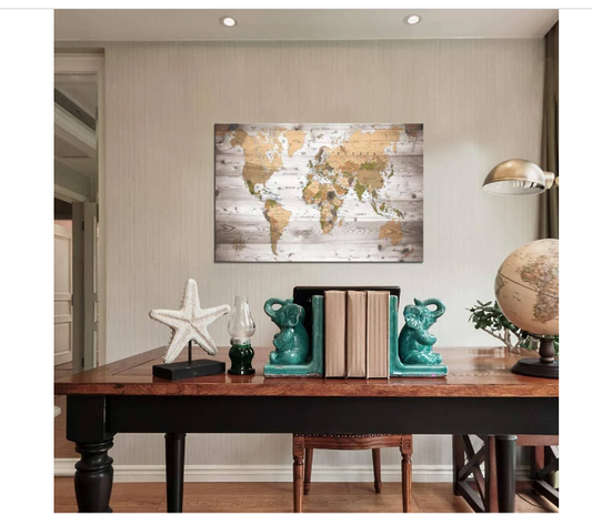 world canvas map for wood decor