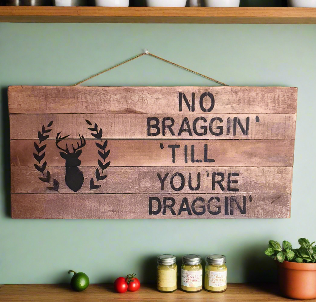 wooden deer sign