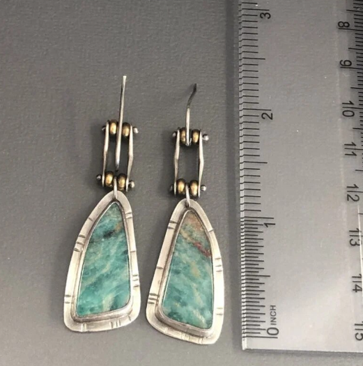bohemian turquoise earrings-measurements