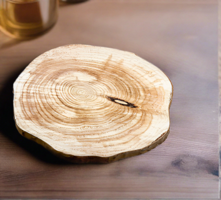 wood slice coaster