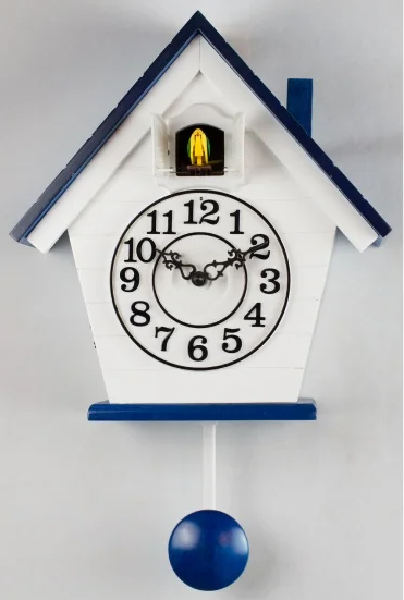 blue cuckoo clock with numbers