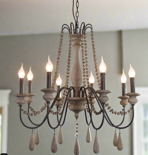chandelier hanging in living room