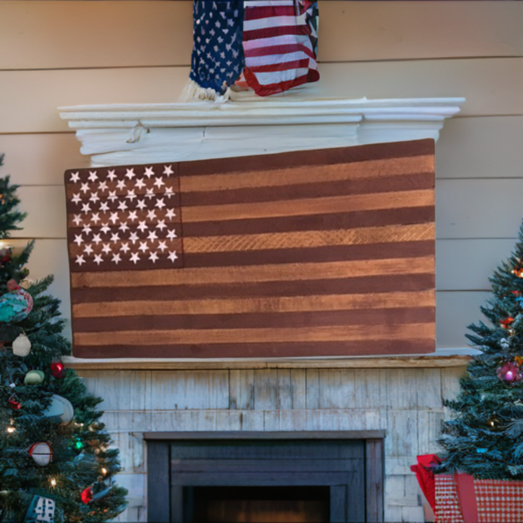 pallet flag above mantle