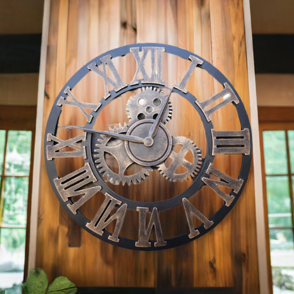clock hanging on wall