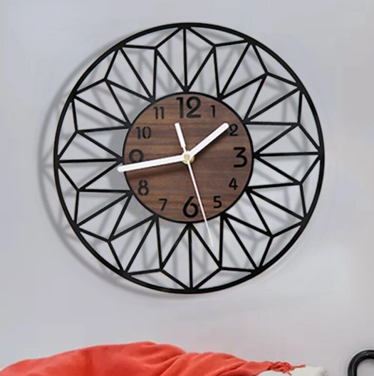 retro clock hanging on wall