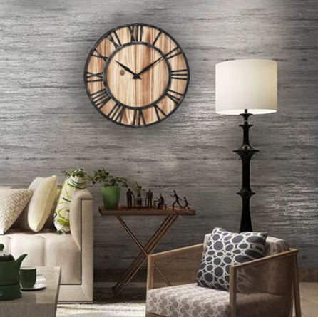 roman ironwood clock in LR
