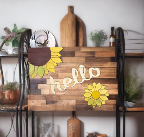 wood pallet sunflower sign
