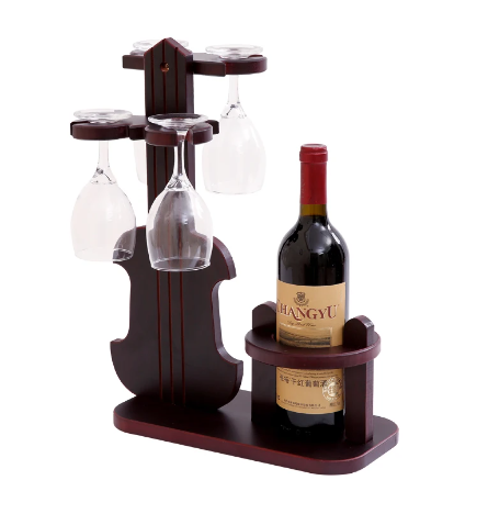 side view of wine tasting display