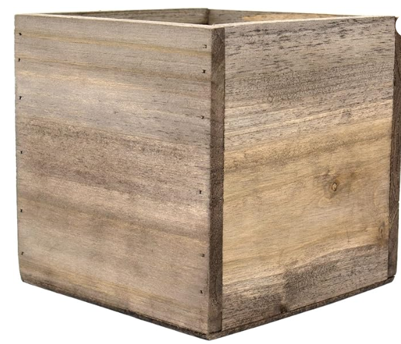 wood cube planter