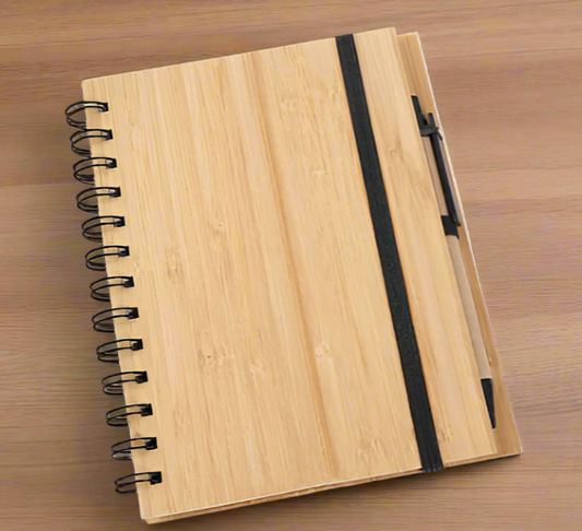 spiral notebook on the desk
