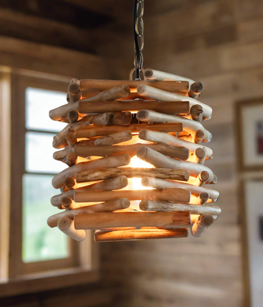 lamp hanging in the cabin