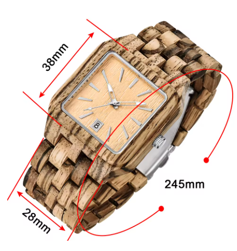 wood watch measurements