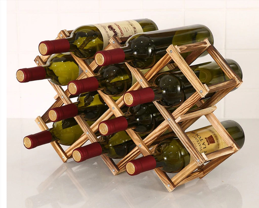 side view of wine rack