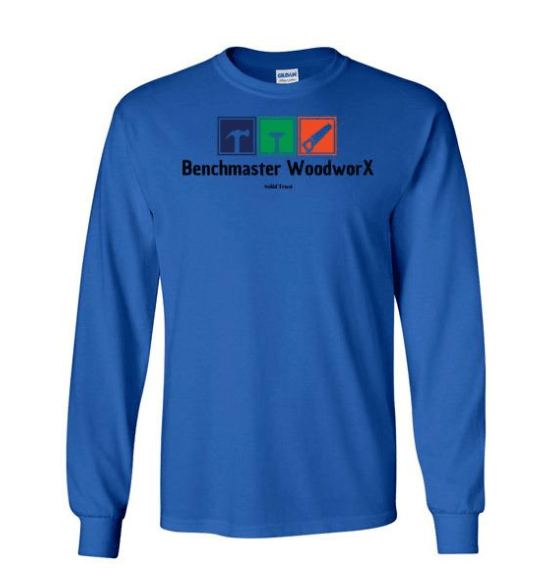 blue long sleeve tee