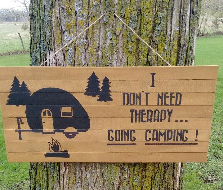 Camping Therapy pallet wood sign