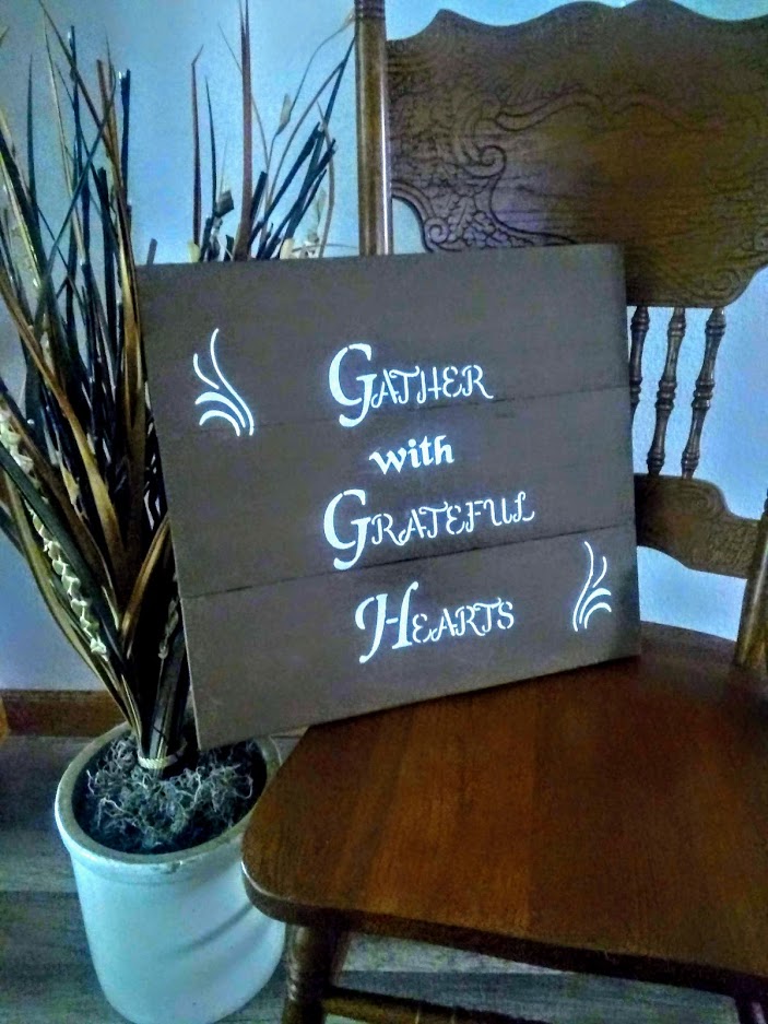 Gather pallet wood sign