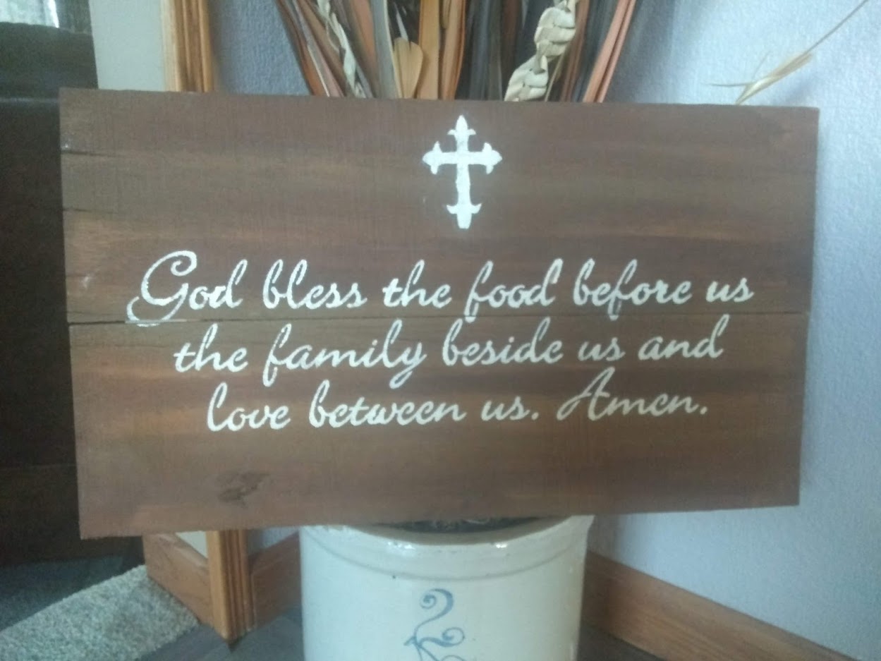 Solid Wood Praying Sign