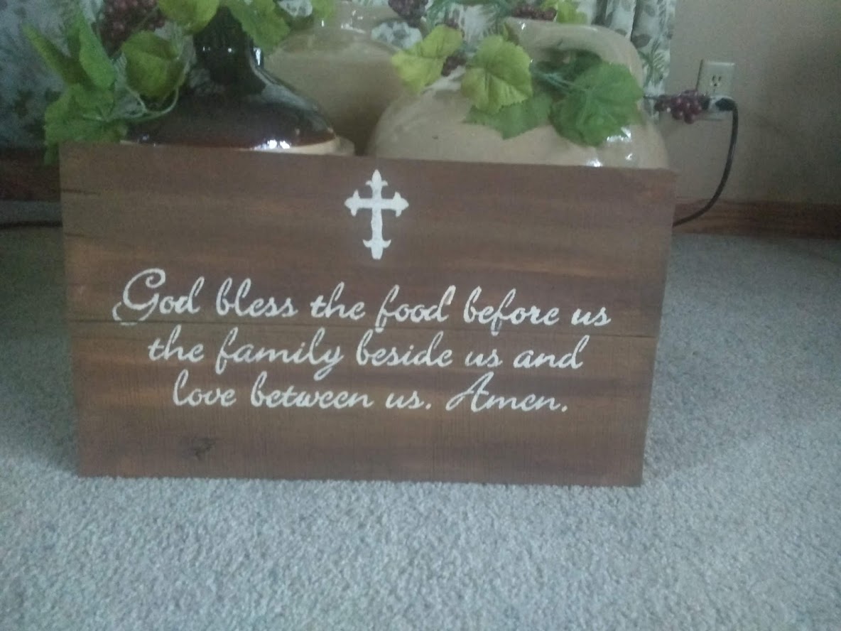 Solid Wood Praying Sign