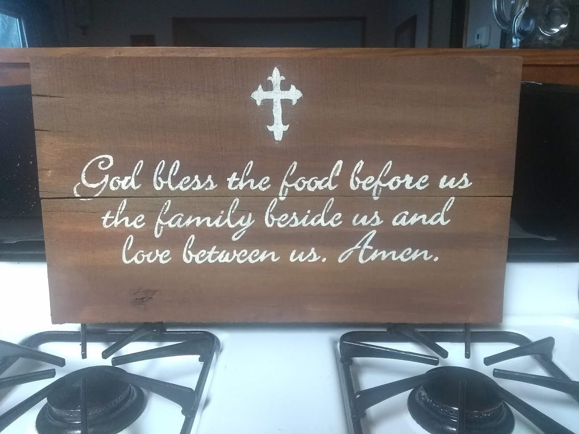 Solid Wood Praying Sign