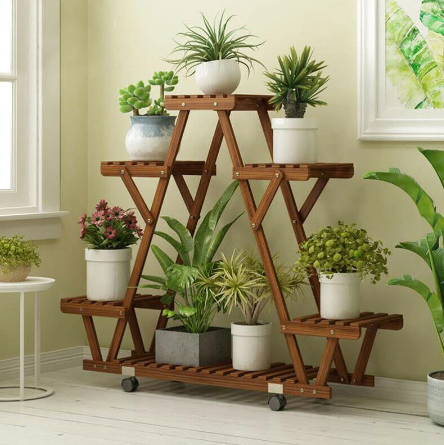 wooden plant stand