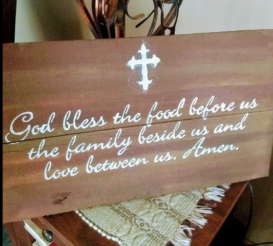 Solid Wood Praying Sign