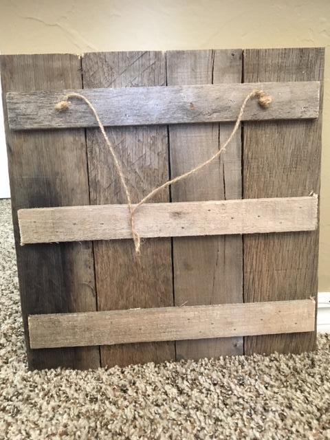 Wine Not pallet wood sign back view