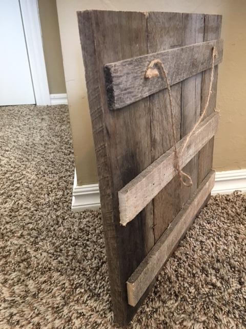wine not pallet wood sign side view