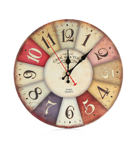 wood number clock