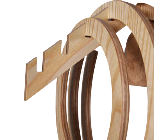 how it assembles- of this wood pendant light