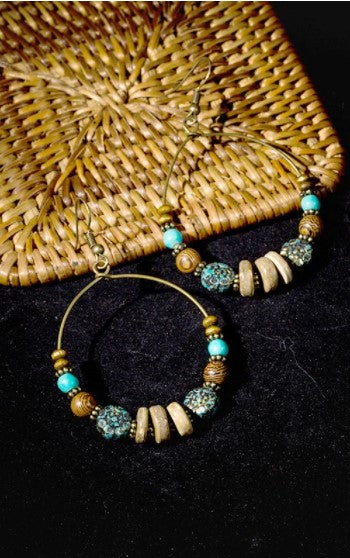wood bead earrings