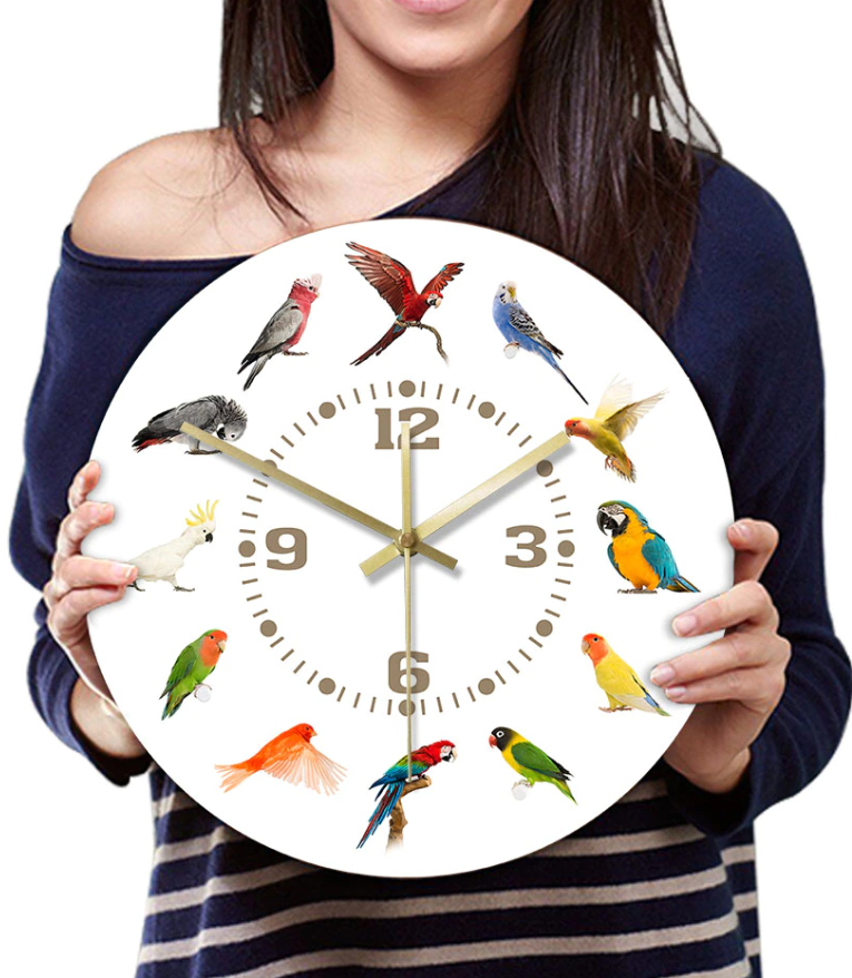 bird on a branch clock