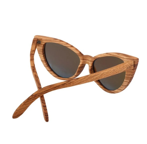 zebra wood cateye sunnies