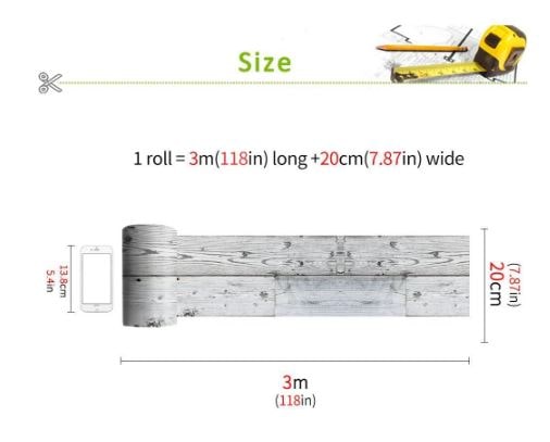 contact paper measurements