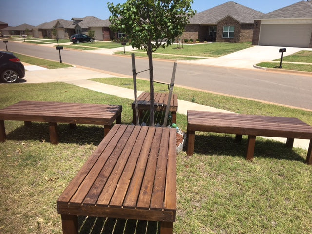 Decorative and functional wood bench seating