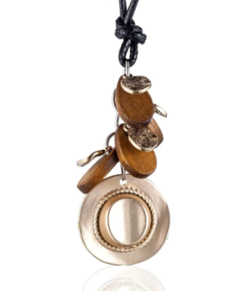 gold cowboy hat necklace