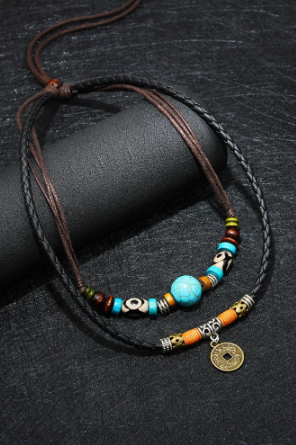 retro necklace laying