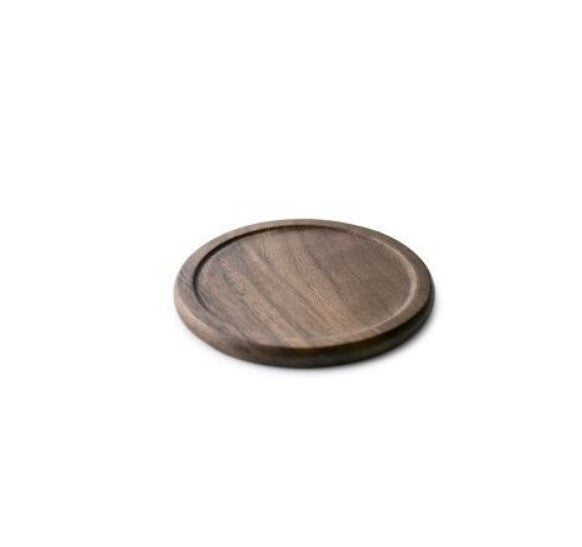 single dark wood coaster