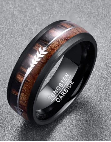 tungsten wood arrow ring
