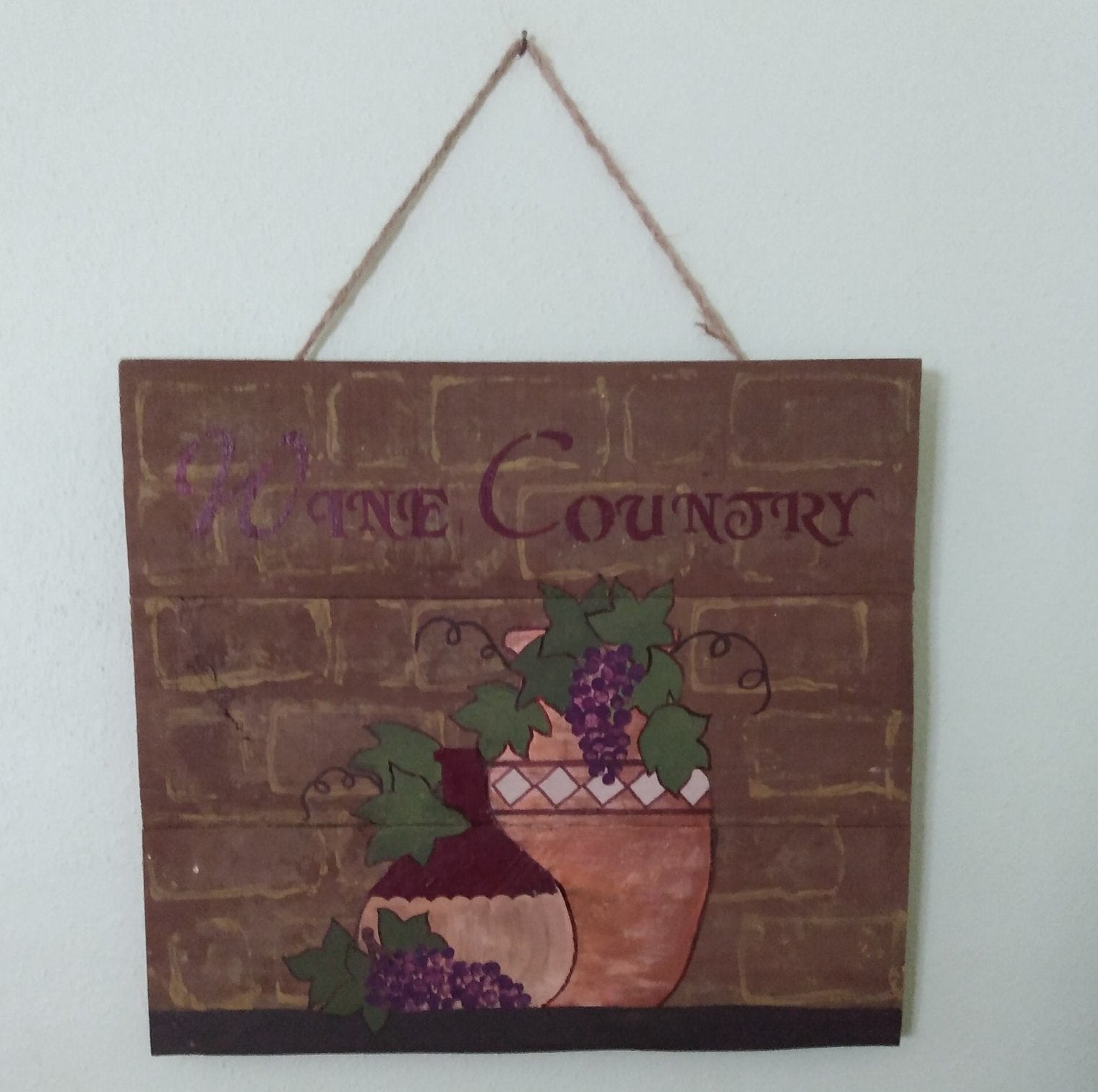 wine country wood sign hanging