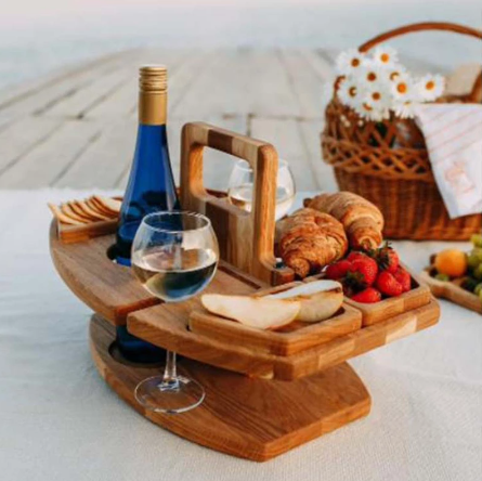 happy hour wood wine carrier