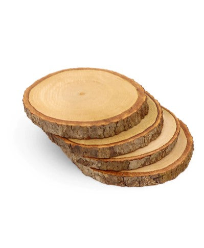 wood log coaster set