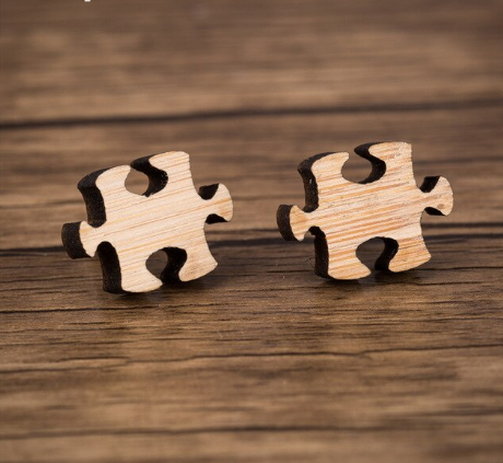 puzzle piece stud earrings