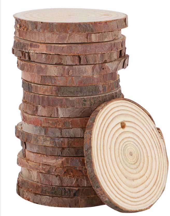 up close shot of pile of wood slices