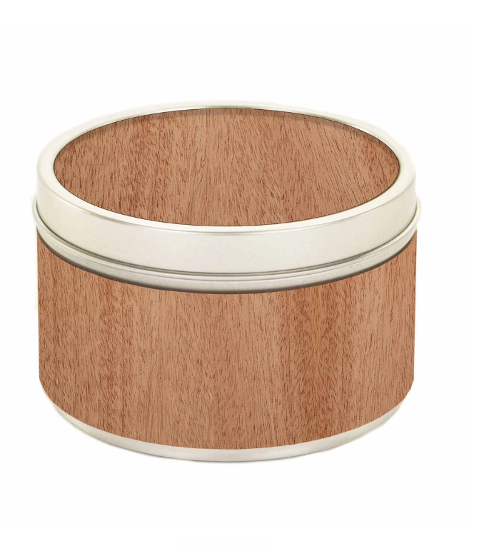wood wrapped candle-mahogany