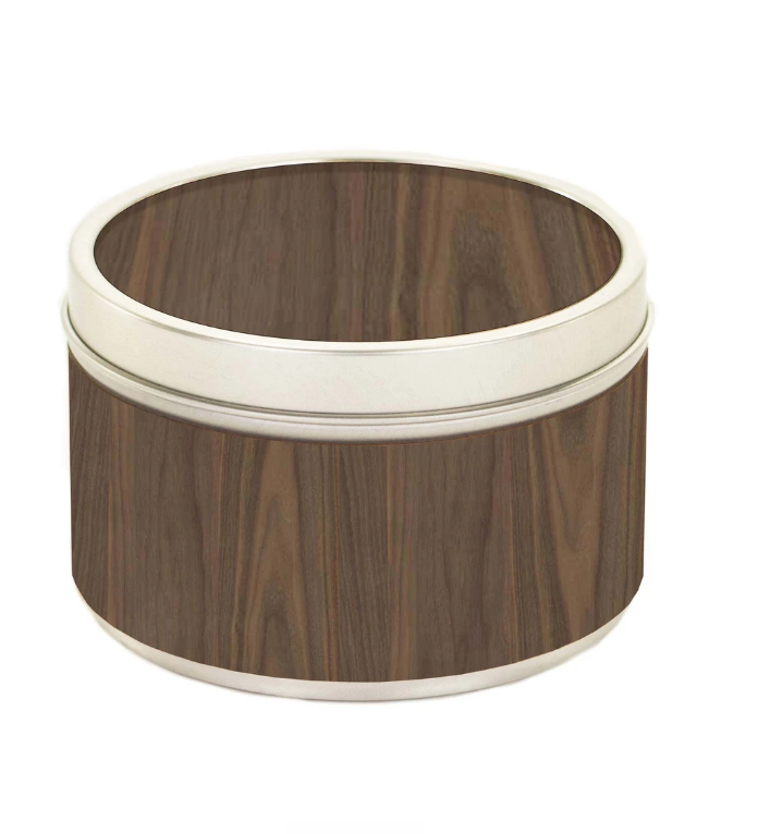 wood wrapped candle-walnut