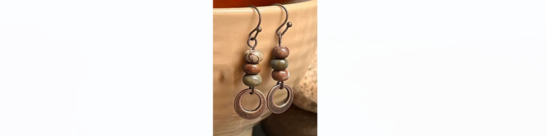 wood bead earrings