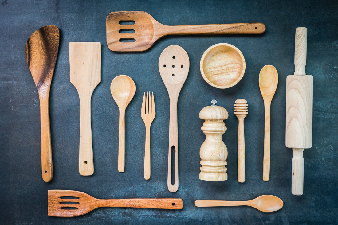 wooden kitchen utensils