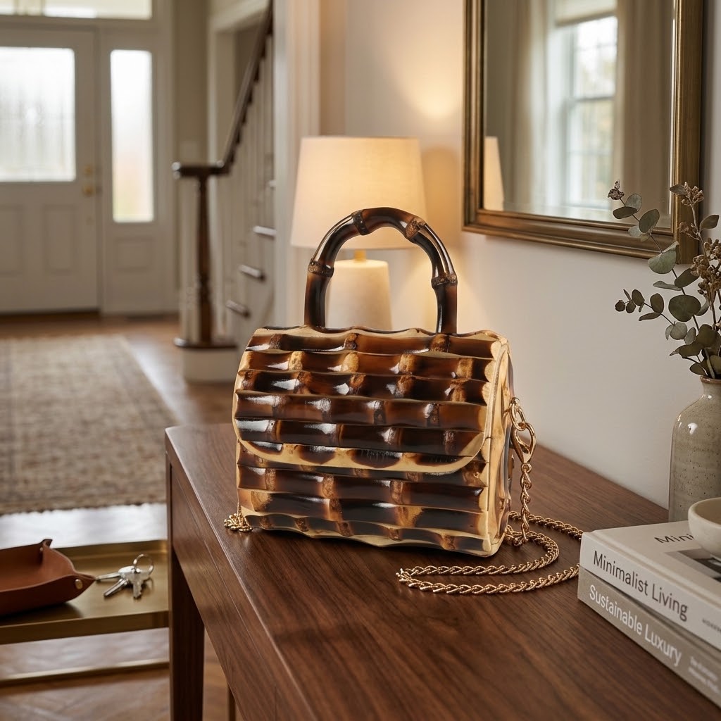 rattan bamboo handbag