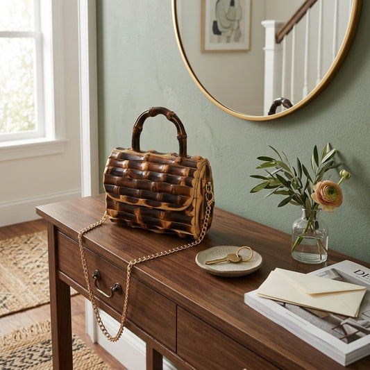 mini rattan cross body handbag